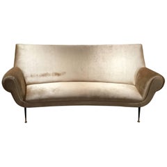 Italian Curved Sofa Carlo de Carli, circa 1950