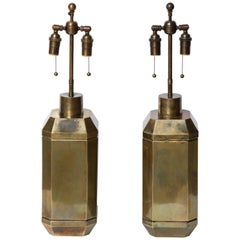 Pair of Brass Lamps by Chapman