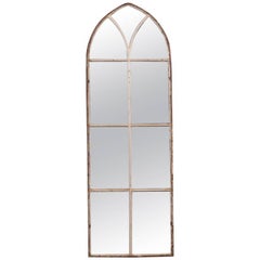 19th Century Original Painted Gothic Arched Mirror