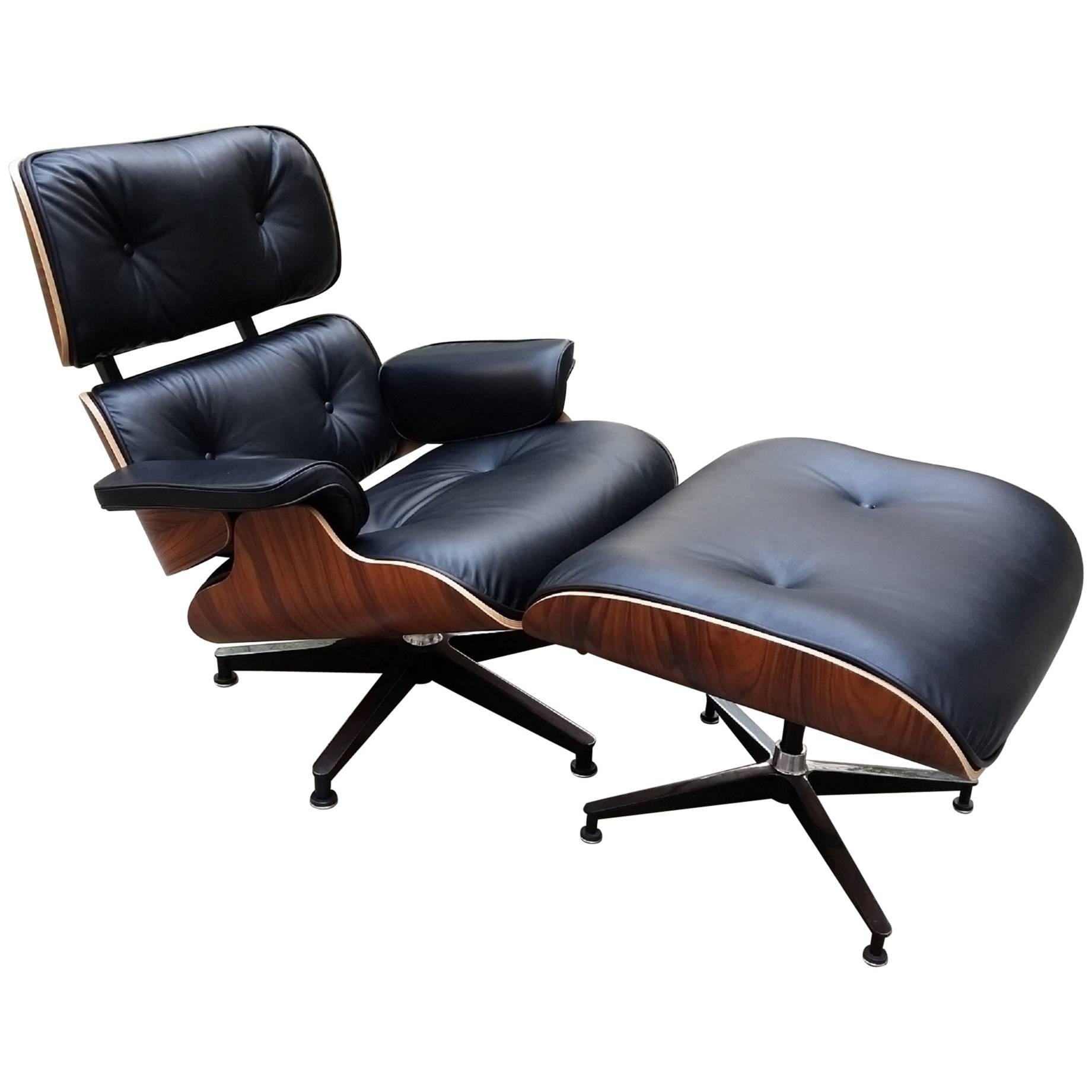 Lounge Chair Charles Eames and Ottoman, Black