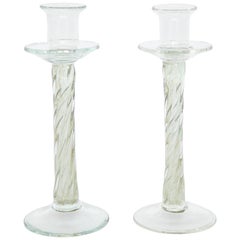 Vintage Coiled Murano Glass Candlesticks