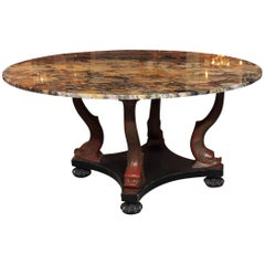 Italian Empire Style Marble-Top Centre Table with Breche d'Alpes Marble 11