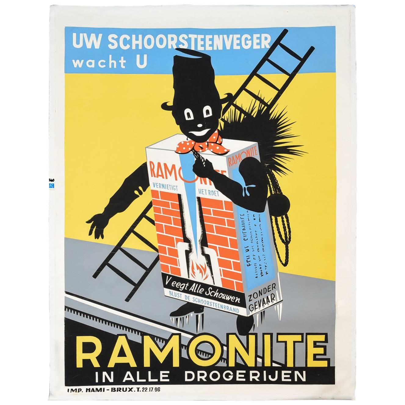 Vintage Ramonite Chimney Sweep Poster, circa 1920