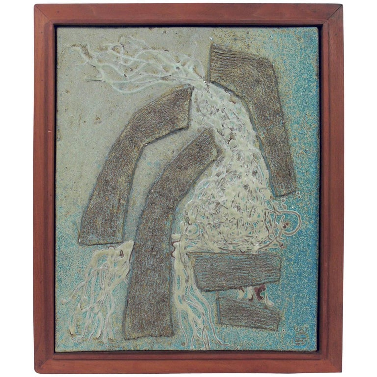 Large Abstract Ceramic Tile Plaque By Lee Rosen For Design Technics Large Abstract Ceramic Tile Plaque By Lee Rosen For Design Technics