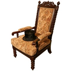 Antique Stunning Victorian Gothic Carved Oak Throne Chair