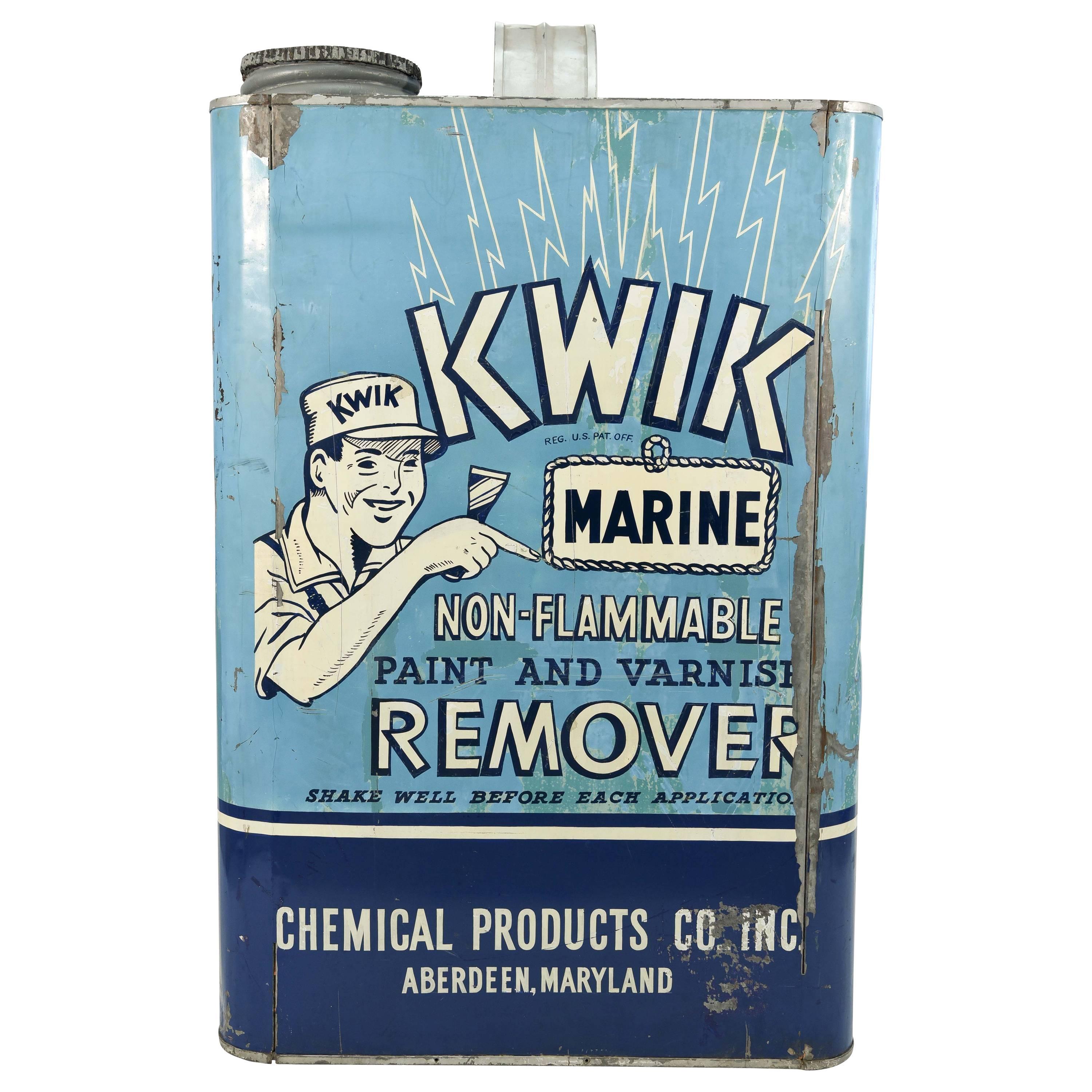 Giant Advertising Trade Sign of a Kwik Paint Remover Can