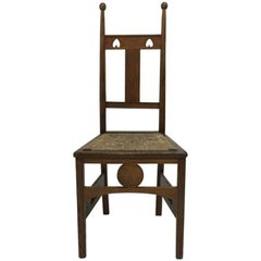 Shapland and Petter High Back Oak Side Chair with Pierced Hearts