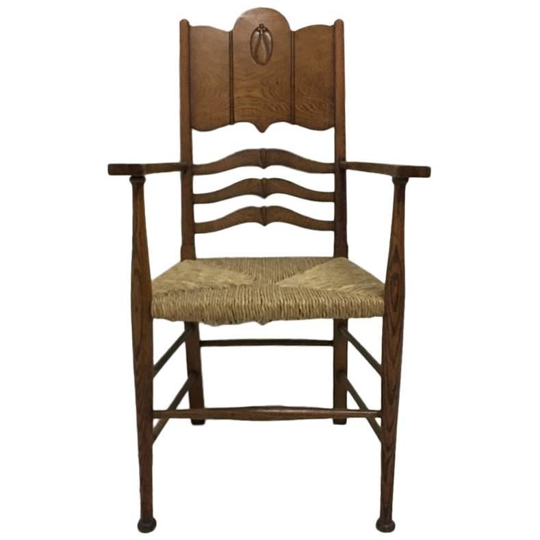 William Birch, an Arts & Crafts Oak Armchair in the Style of George Walton