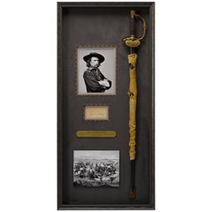 Antique General George Armstrong Custer Signature with Civil War Sword, circa 1865-1876