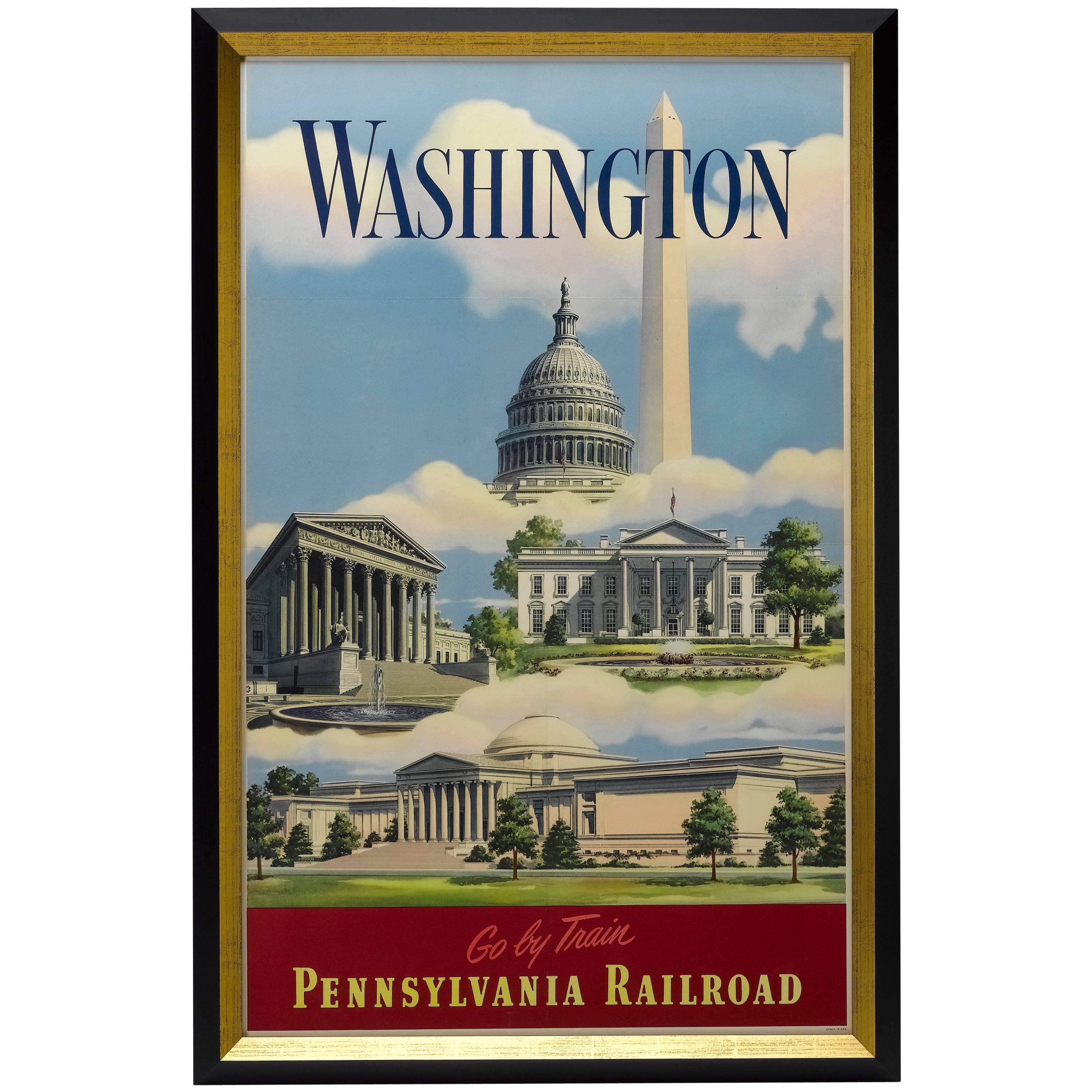 Washington D.C. Vintage Pennsylvania Railroad Poster, circa 1935