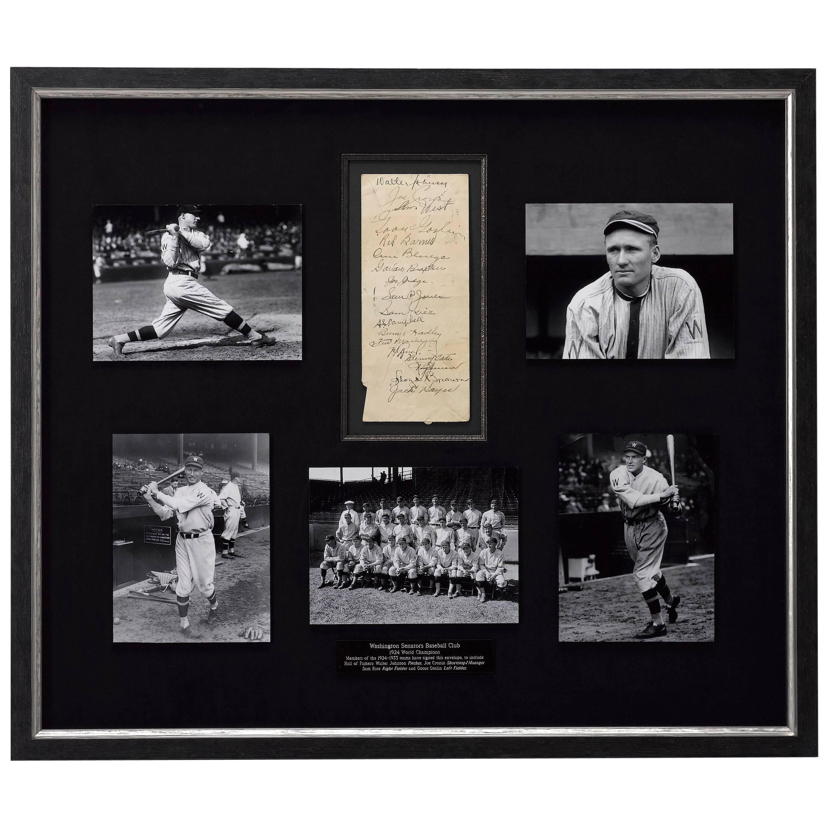 1929 Washington Senators Baseball Team Autographed Collage