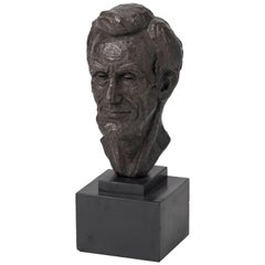 Buste d'Abraham Lincoln par Leo Cherne:: signé et daté de 1955