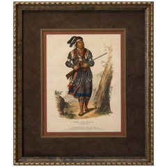 Tuko-See-Mathla:: un chef séminole:: lithographie colorée à la main par McKenney & Hall:: 1836