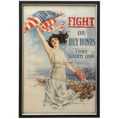 Fight or Buy Bonds Antique WWI Poster by Howard Chandler Christy, circa 1917