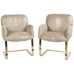 Cantilevered Tub Chairs in the Manner of Milo Baughman, United States, 1970s 7