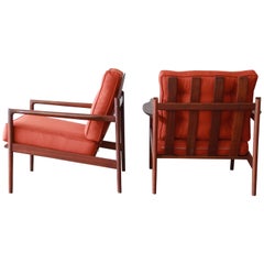 Ib Kofod-Larsen for Selig Picket Back Lounge Chairs, 1960s