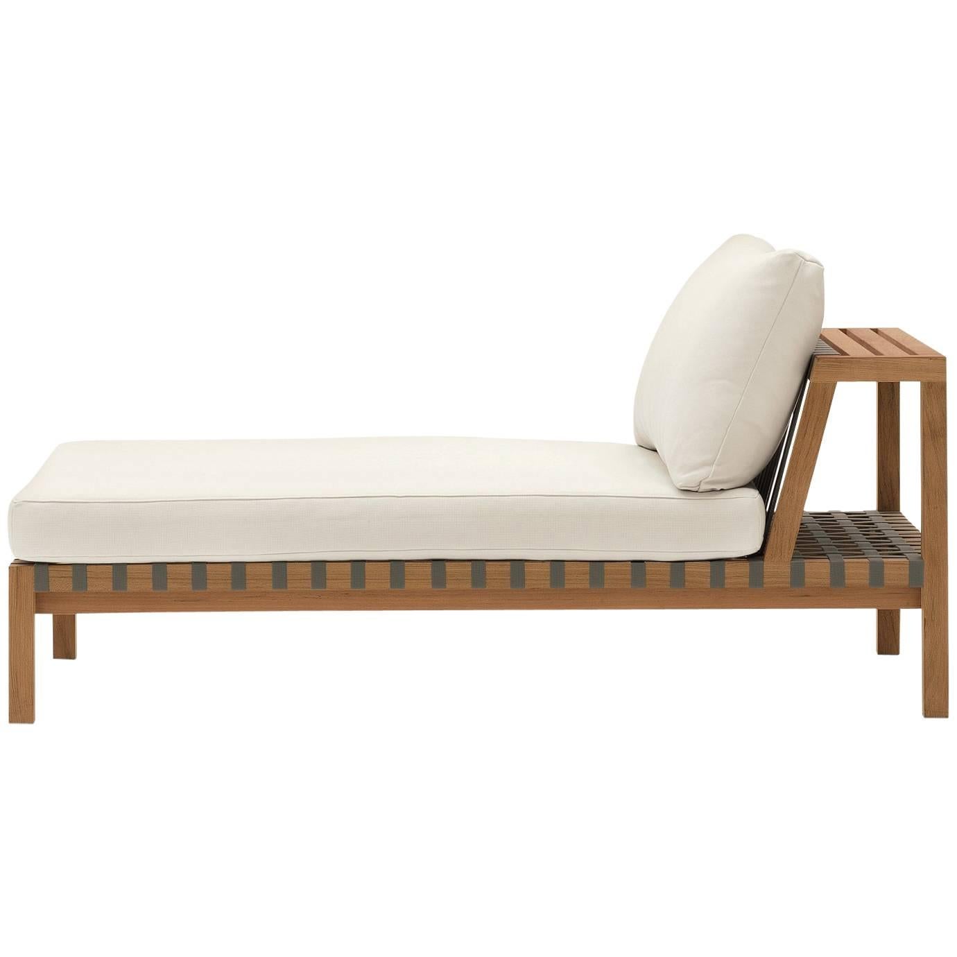 Roda Network 140 Outdoor Teak Chaise Longue For Sale