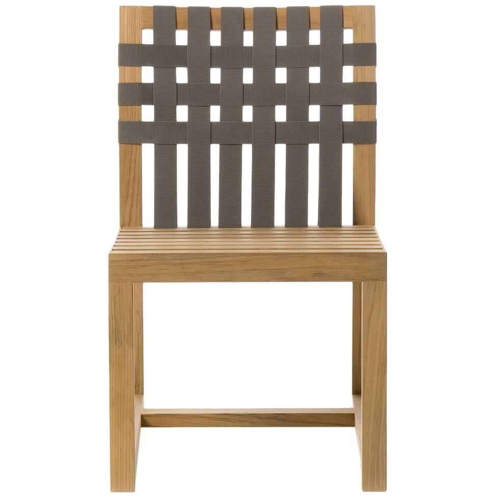 Roda Network 149 Outdoor Teak Side Chair For Sale