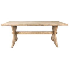 Scrub Oak Trestle Dining Table 6