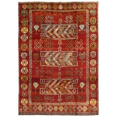 Antique Kurdish Tribal Rug with Abrash, Signed and Dated 1937