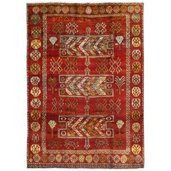 Antique Kurdish Tribal Rug with Abrash, Signed and Dated 1937 12