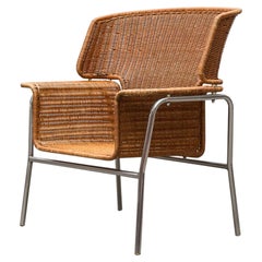 Rare Dirk Van Sliedregt Rattan Throne Lounge Chair 1