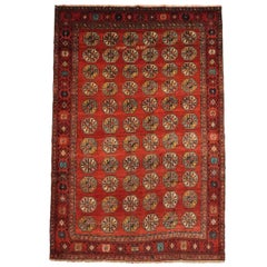 Antique Persian Tribal Bukhara Rug, Dated 1909