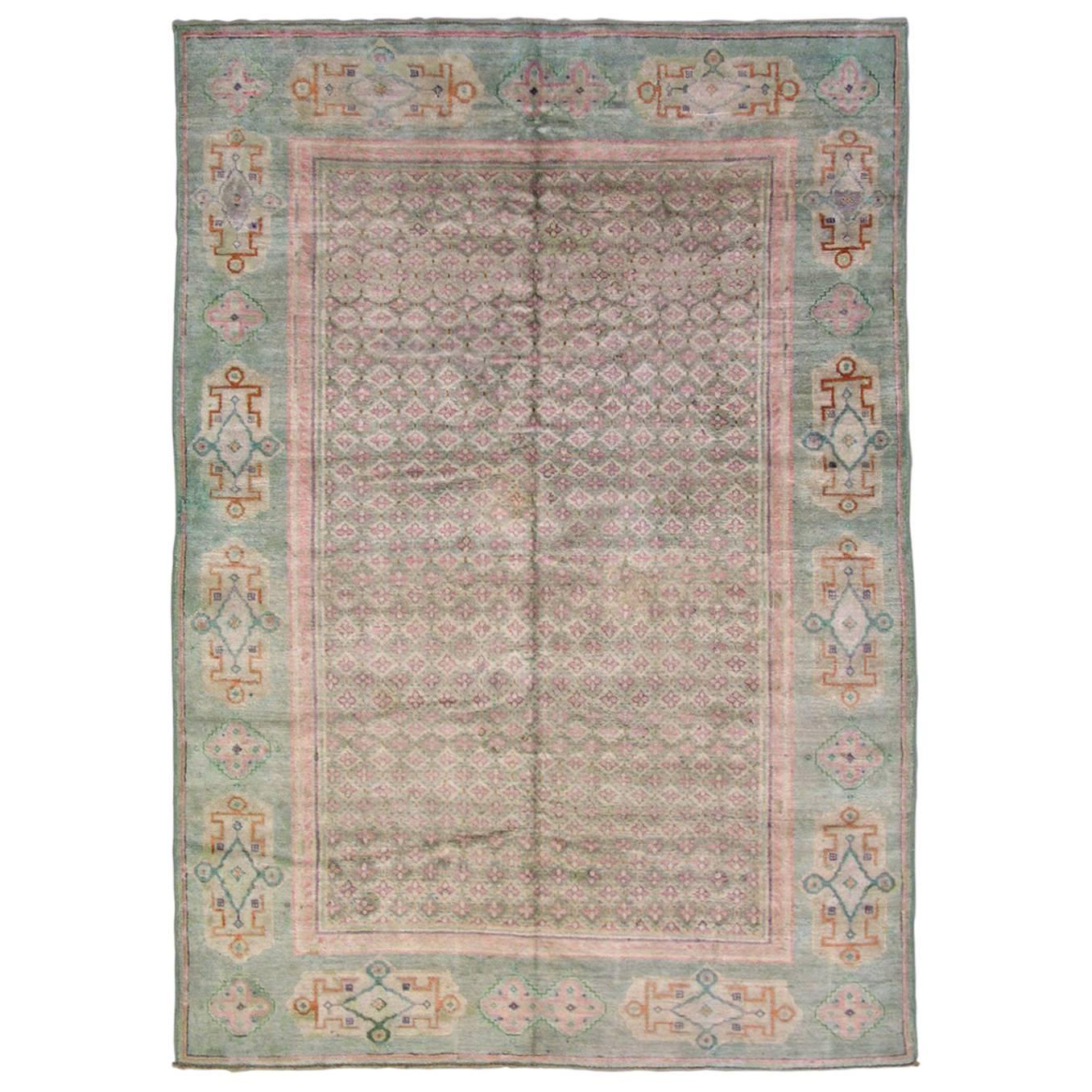 Antique Indian Agra, circa 1930 Cotton Rug For Sale