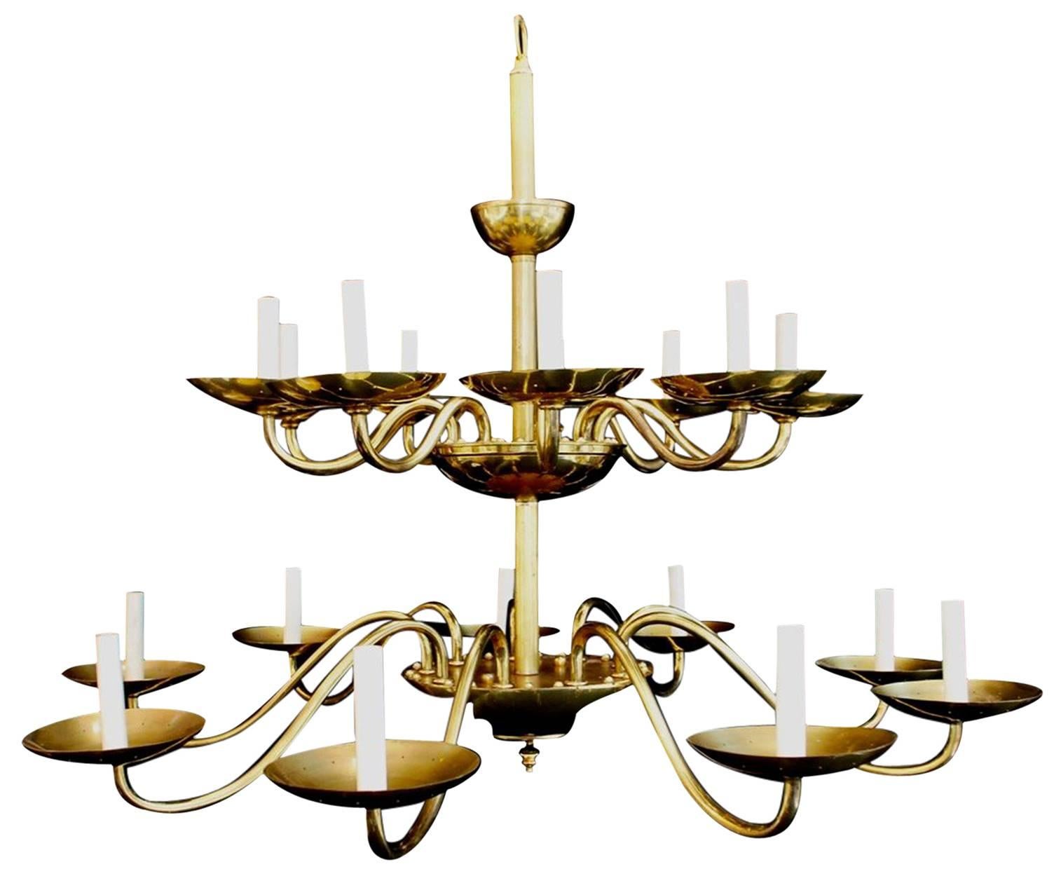 Sexy Set of Nine Brass Chandelier by Chapman 'Price Is for One' ( five are sold  For Sale