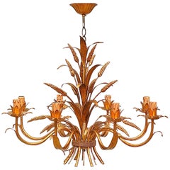Sheaf of Wheat Eight-Light Chandelier, circa 1970s, France 3