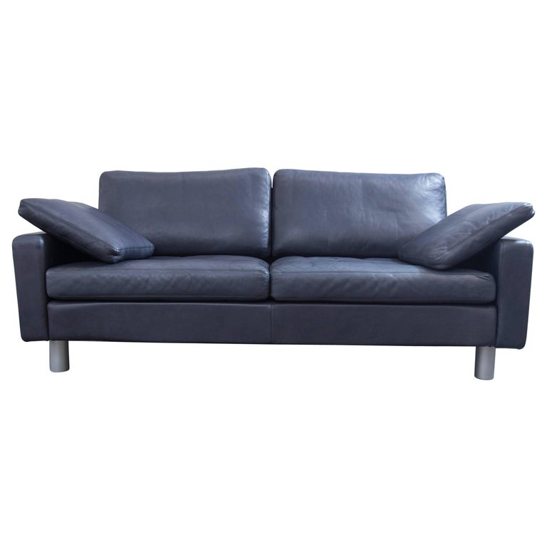 COR Conseta Designer Sofa Blue Leather Two-Seat Couch Modern 1 COR Conseta Designer Sofa Blue Leather Two-Seat Couch Modern 1