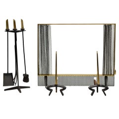 Donald Deskey, komplettes Vintage-Kamin-Set