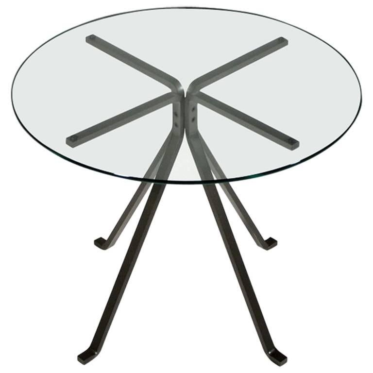 "Cuginetto" Tempered Glass and Steel Coffee Table by Enzo Mari for Driade For Sale