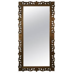 Italian Baroque Full Length Carved and Gilded Wood Mirror, circa 1920