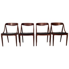 Mid-Century Modern Danish Dining Chairs by Johannes Andersen, Set of Four