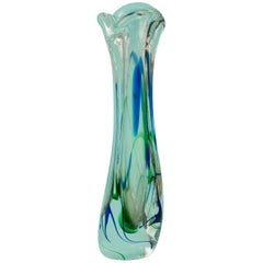 Bicolored 1960s Glass Vase by Kristalunie Maastricht 2