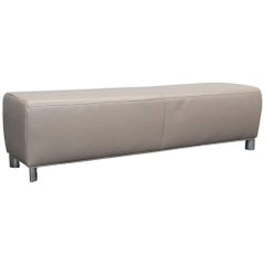 Koinor Volare Designer Leather Footstool Cappuccino Brown Pouff Modern