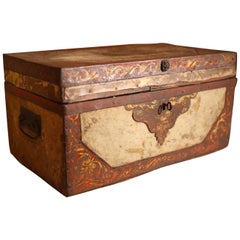 Rare 19th Century Painted Pony Hide Trunk
