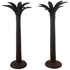 Bronze Cast Palm Tree Candlesticks