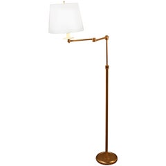 Retro Mid-Century Swing Arm Bronze Floor Lamp