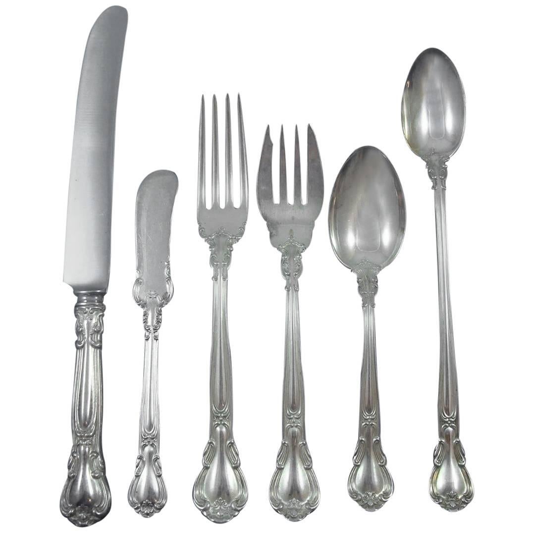 Chantilly by Gorham Sterling Silver Flatware Set 12 Service 90 Pieces For Sale