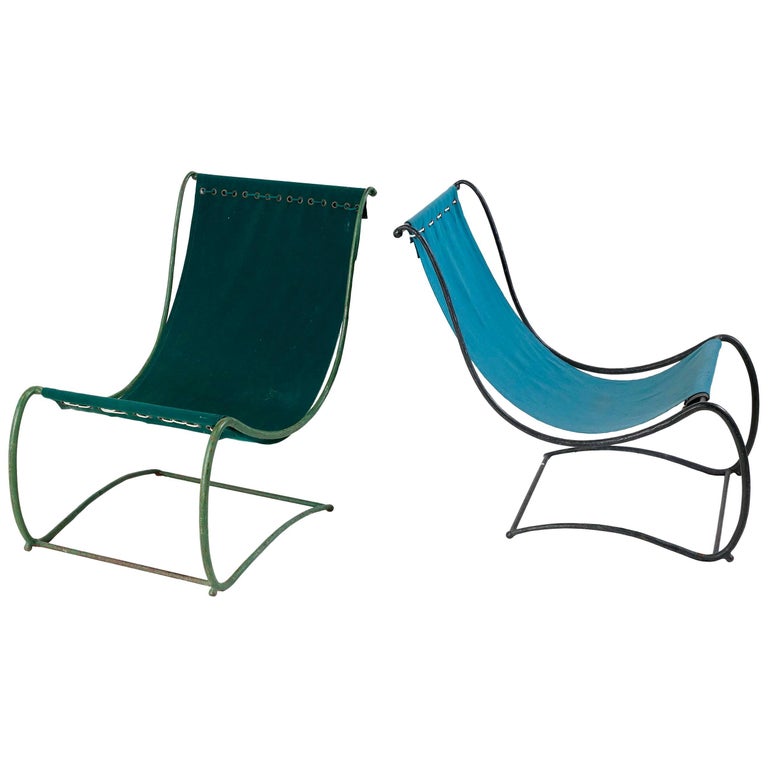 Jean Charles Moreux Pair Of Garden Lounge Chairs France C 1935 Jean Charles Moreux Pair Of Garden Lounge Chairs France C 1935