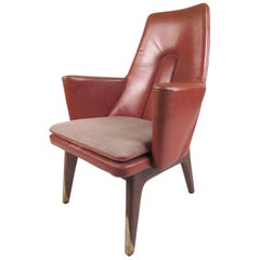 Vintage Modern Leather Back Lounge Chair