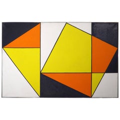 Abstract Oil Painting by Johanna Bal in the Style of Piet Mondrian