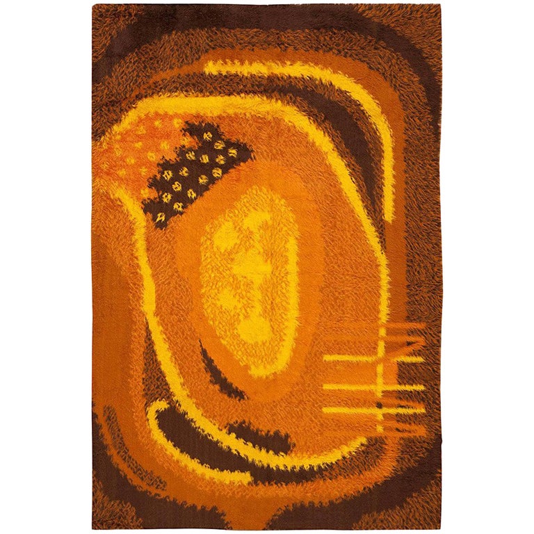 Vintage Rya Rug For Sale at 1stdibs