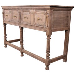 19th Century English Bleached Oak Serving Table