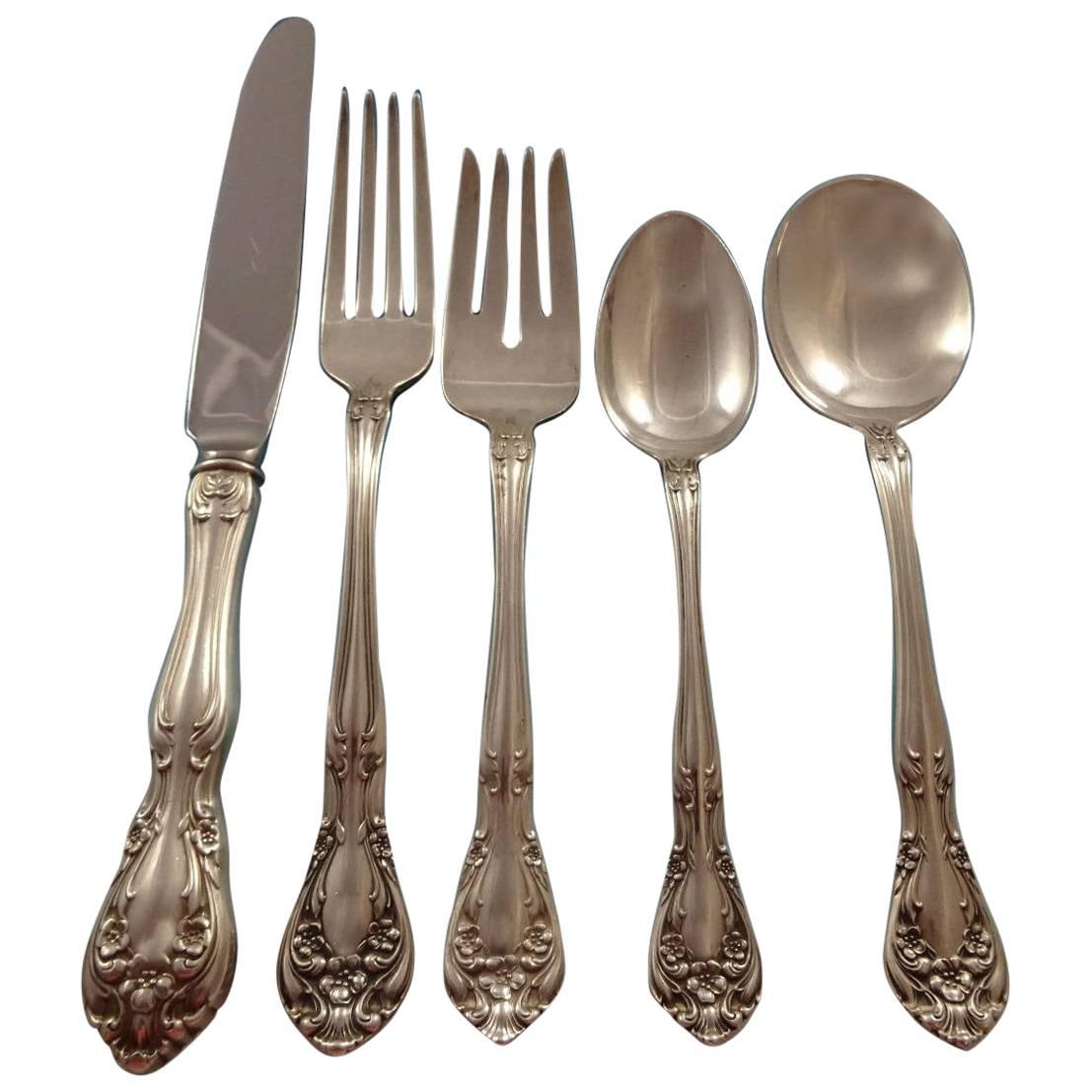 Chateau Rose by Alvin Sterling Silver Flatware Set for 8 Service 40 Pieces For Sale