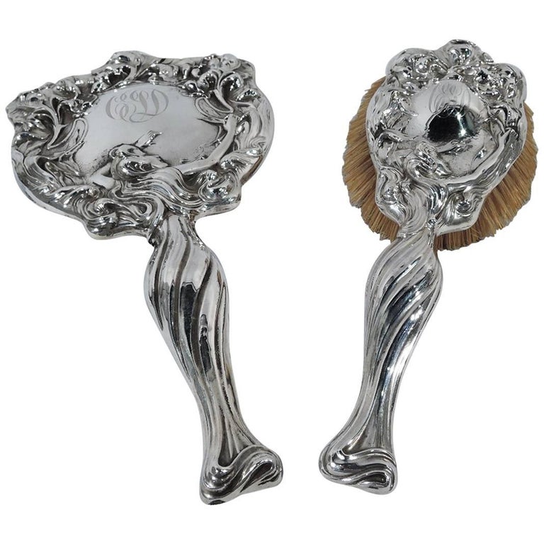 Art Nouveau Sterling Silver Vanity Set by the Collectible Unger Bros at ...