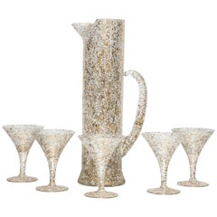 Paint Spattered Glasses and Pitcher Set