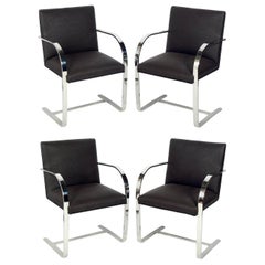 Set of Four Brno Chrome Dining Chairs after Mies van der Rohe